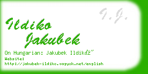 ildiko jakubek business card